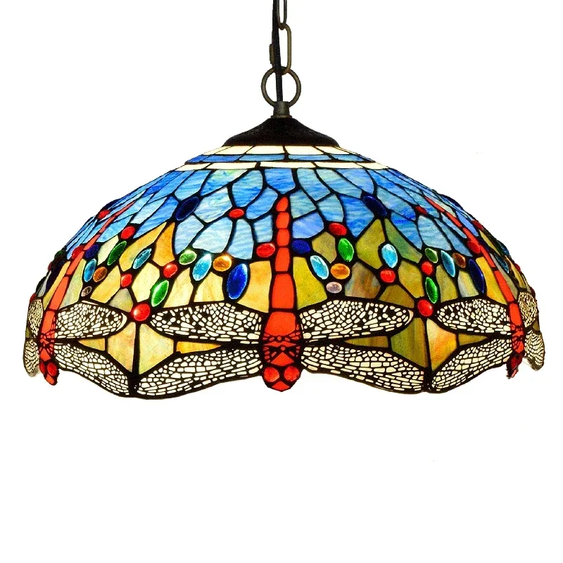 40 см европейская синяя средиземноморская стрекоза ретро креативный витраж