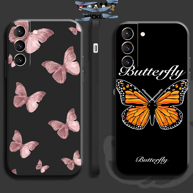 

Simplicity Pretty Butterfly Phone Case For Samsung Galaxy S22 Ultra S21 S20 FE Plus Ultra S10 Lite S10E Plus 5G TPU