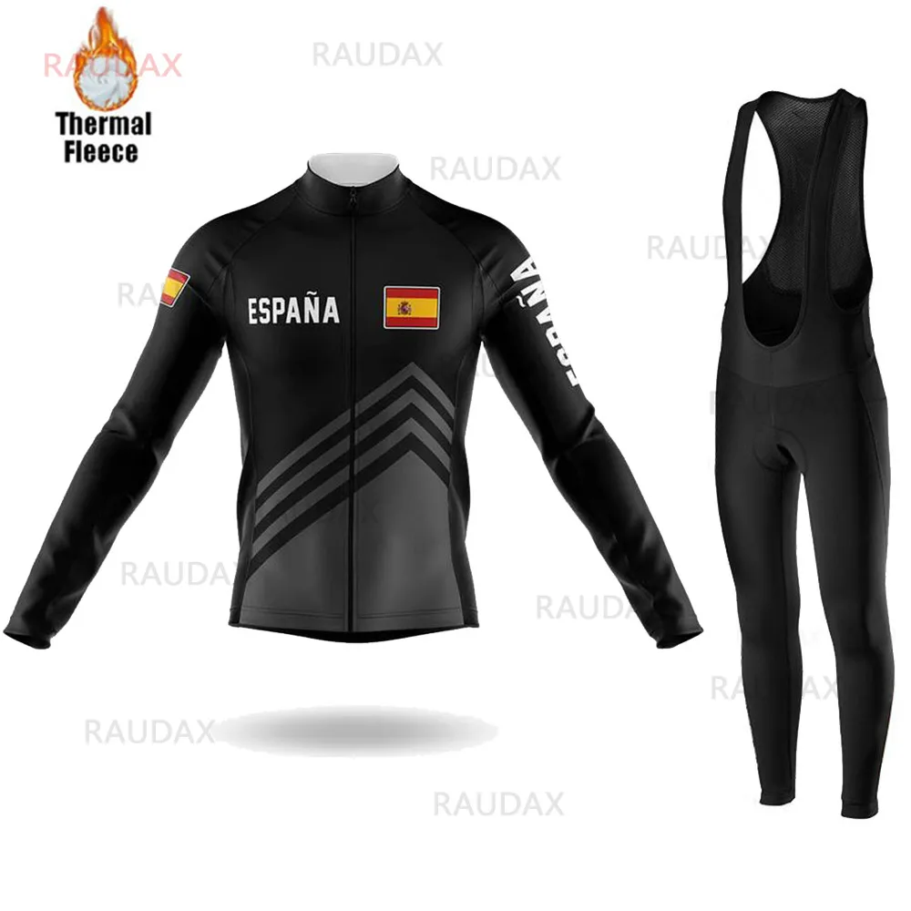 

2022 зимняя флисовая одежда для велоспорта Ropa De Ciclismo Hombre с длинным рукавом, теплая одежда для горного велосипеда, командная испанская Мужская ...