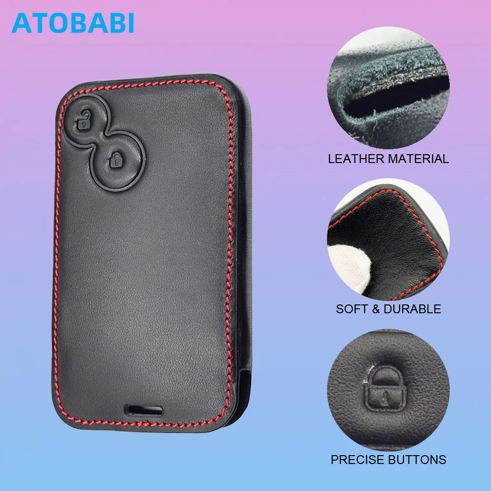 

Кожаный чехол для ключа автомобиля для Renault Laguna Espace 2 кнопки Smart Keyless Remote Fob Защитная крышка брелок сумка автомобильные аксессуары