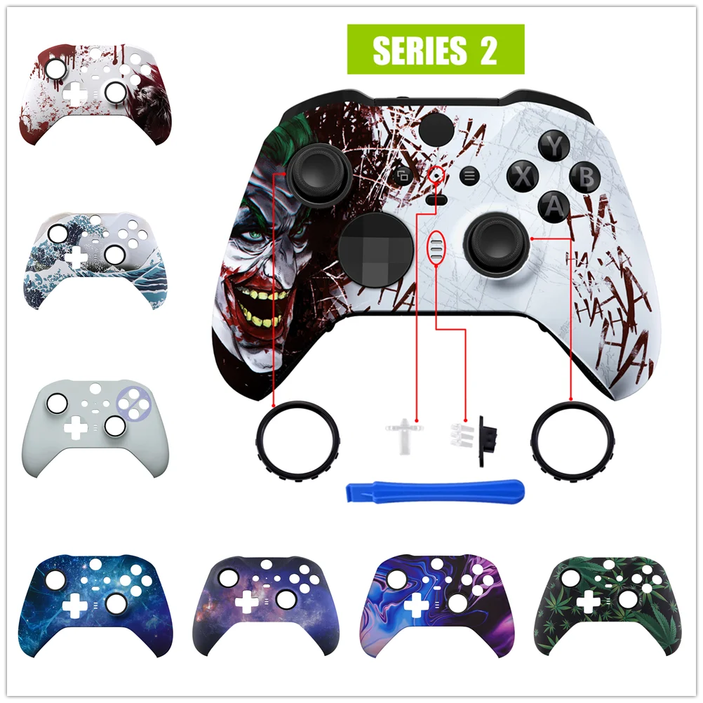 Экстремальная мягкая сенсорная Узорчатая Лицевая панель передний корпус сменный комплект для контроллера Xbox One Elite Series 2