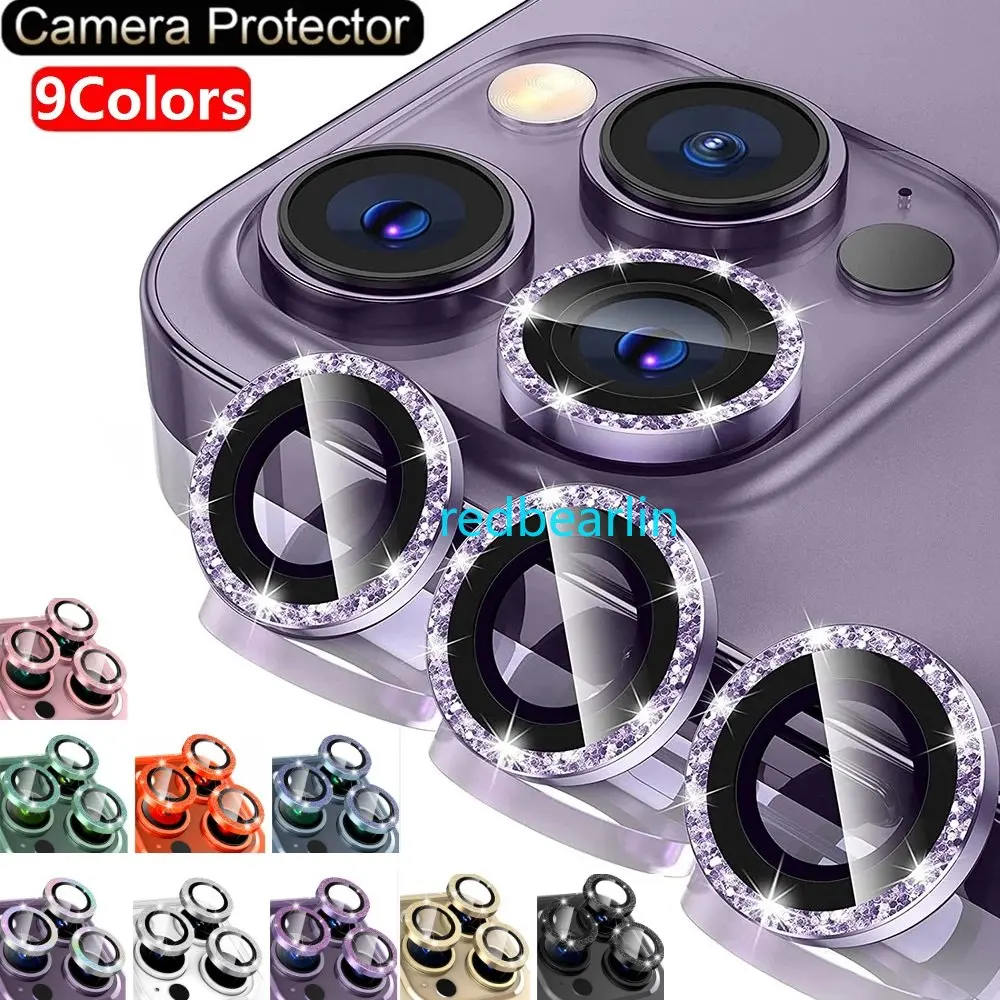 500Pcs Bling Camera Lens Case For iPhone 13 12 14 Pro Max 12 Pro Phone Lens Protector Screen Cover On For IPhone Lens