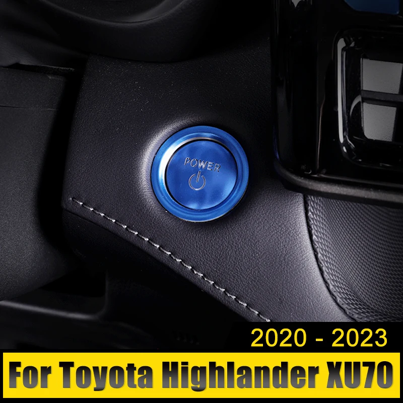 

Car Engine Ignition Start Stop Push Button Cover Trim Sticker Case For Toyota Highlander Kluger XU70 2020 2021 2022 2023 Hybrid