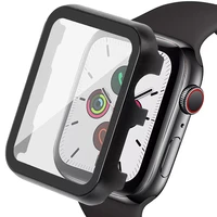 metal case and tempered film glass for apple watch 42mm 38mm 44mm 40mm cover iwatch se 6 5 4 3 2 1 frame watch protective case