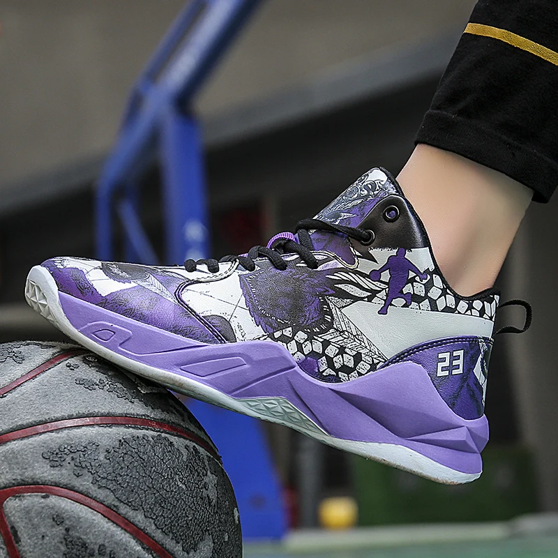 

2021 New Teenagers Basketball Sneakers Non Slip Boys Basketball Shoes Shock-Absorbant Girls High-top Sneakers Outdoor Trainers