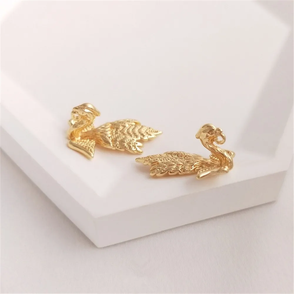 

14K Gold Filled Plated Phoenix pendant handmade DIY earrings pendant hairpin pendant hand accessories