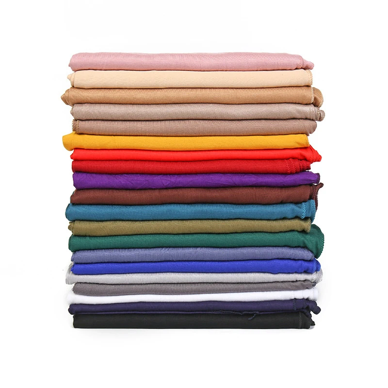 

Mercerized Cotton Hijab Scarf Women Muslim Long Shawl Plain Jersey Scarves Soft Turban Tie Head Wraps Solid Color Women Scarf