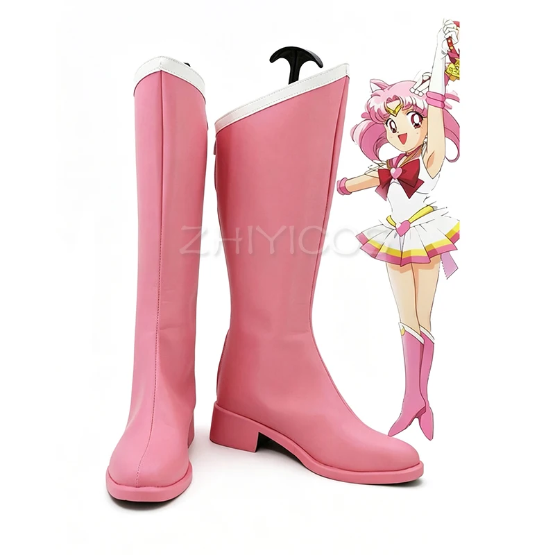 Фото Обувь для косплея ZHIYICOS Anime Chibiusa, сапоги для косплея Sailor Chibi Moon, розовые туфли, обувь для вечеринки на Хэллоуин для женщин, на заказ №1