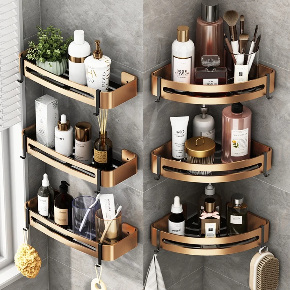 luxury bathroom shelves triangle corner shelf shower storage rack holder wall mounted toilet organizer bathroom accessories free global shipping