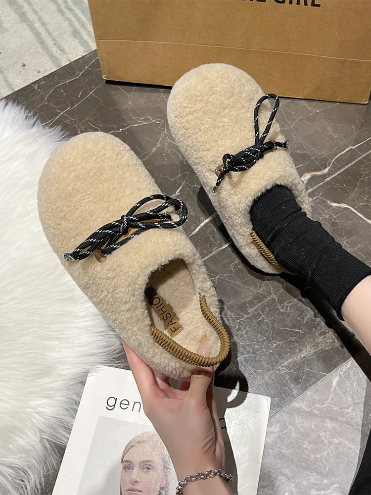 Меховая обувь домашние тапочки шлепанцы на платформе женские плюшевые мягкие 2024
