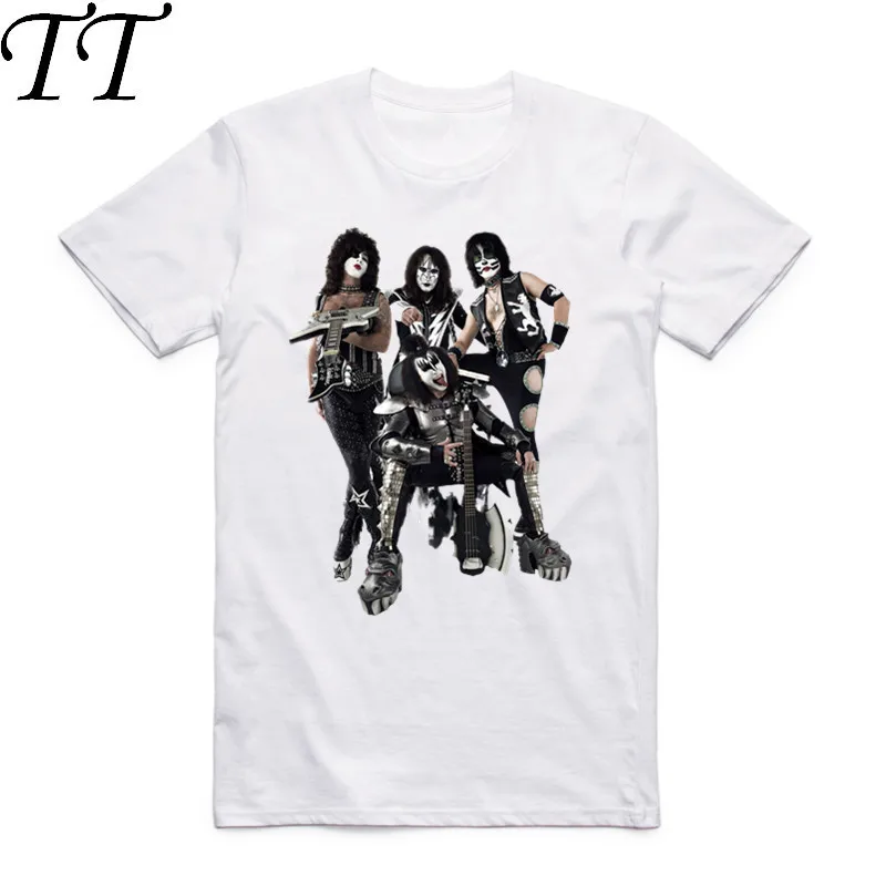 

2019 Summer Men Stormtroopers Fan Kiss Rock Band T Shirt Harajuku Casual White Homme T-shirt Short Sleeve O-Neck Clothing