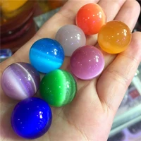 20mm natural colorful cats eye marble round ball home office decoration quartz crystal polished ball stone specimen ornament