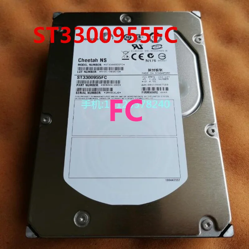 Оригинал на 95% новый жесткий диск для SEAGATE 300 ГБ FC 3,5 дюйма 10000 об/мин 16 Мб, серверный HDD для ST3300955FC