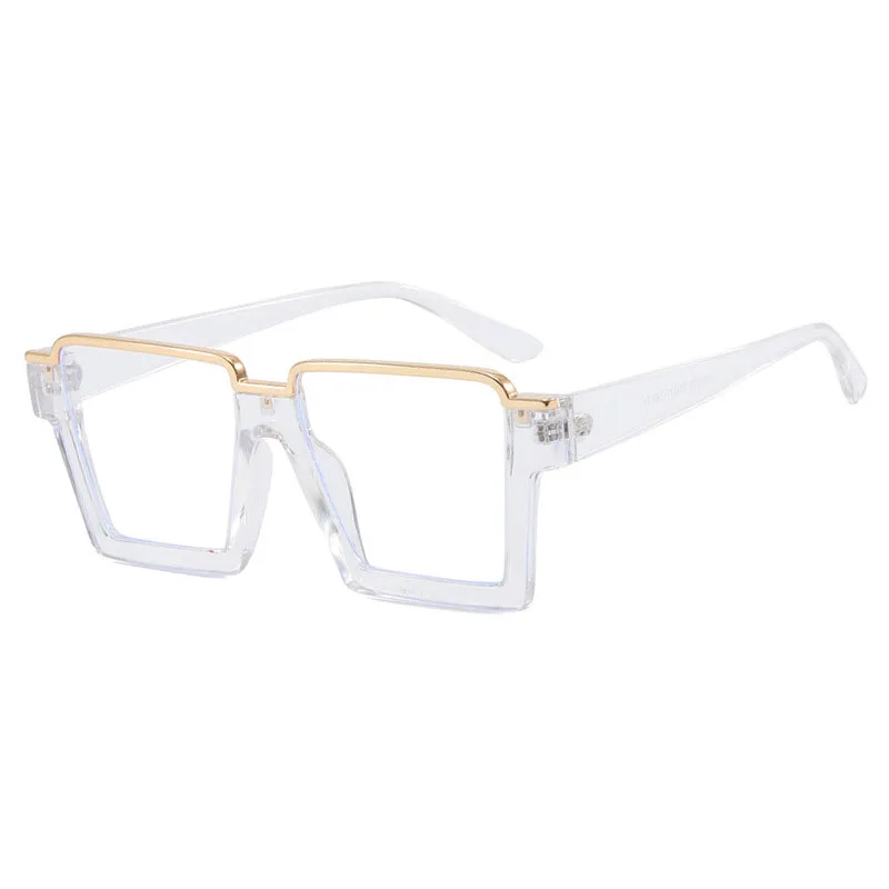 Модные женские квадратные очки с полуободковой оправой защитой от синего света