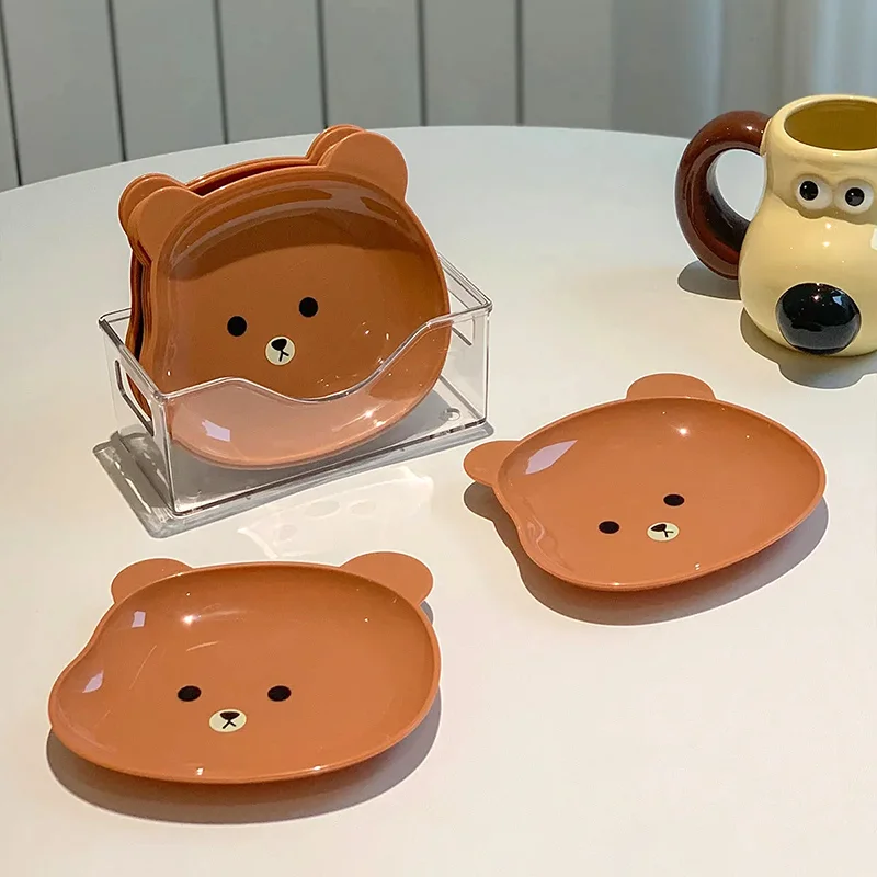 Cartoon Bear Storage Tray Cute Dishes Plate Fruit Snack Plat