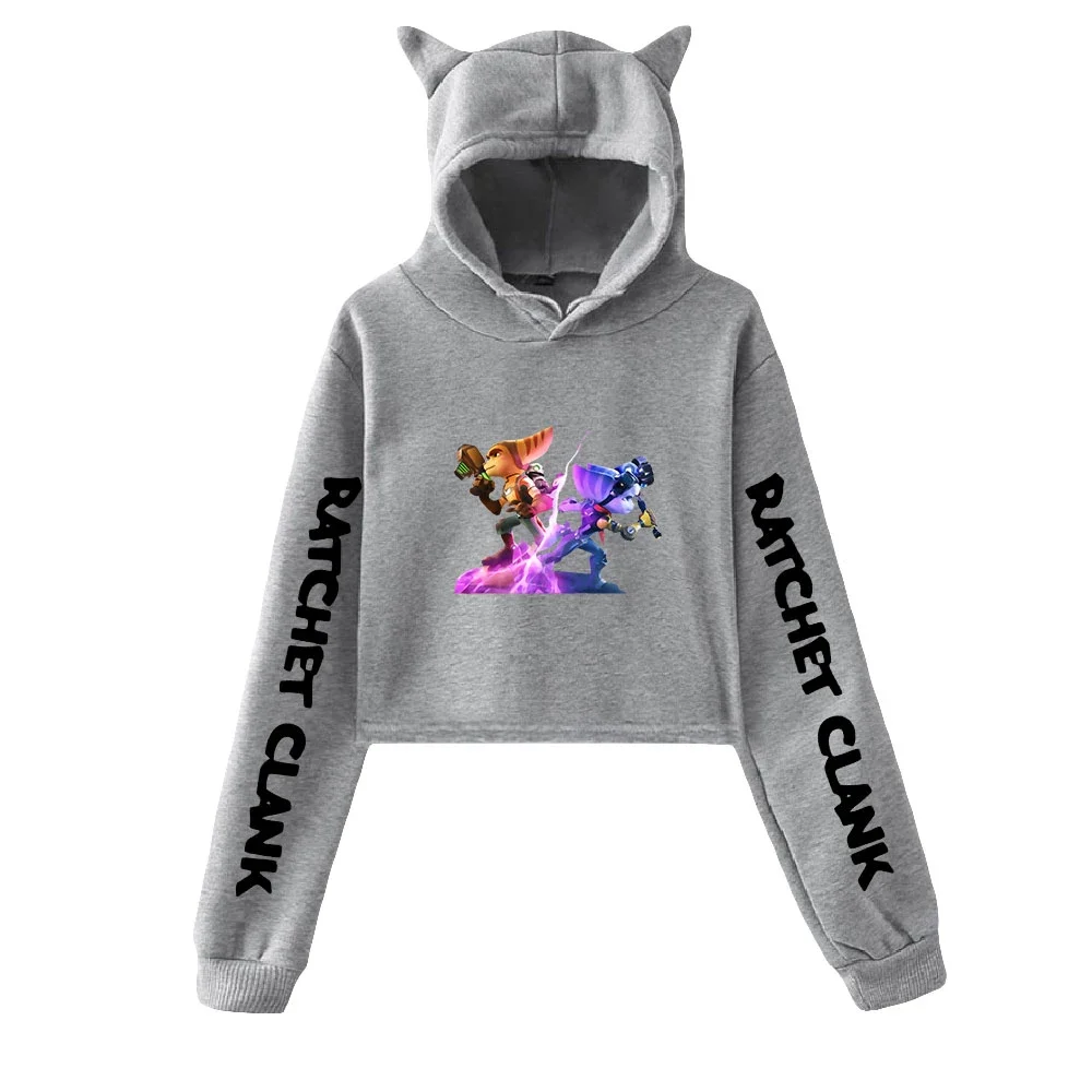 Кроп-топ с трещоткой и застежкой худи Укороченный свитшот в стиле Харадзюку