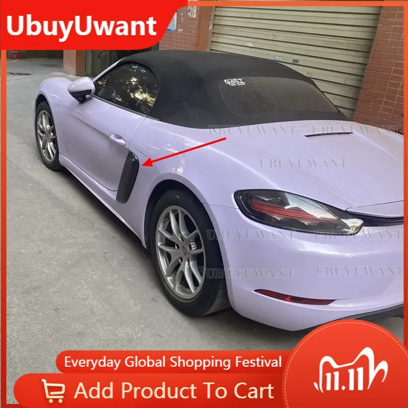 

Боковые вентиляционные отверстия из углеродного волокна для Porsche 718 Boxster S T GTS 2,0 T 2,5 T, аксессуары для автомобиля, боковые вентиляционные отве...