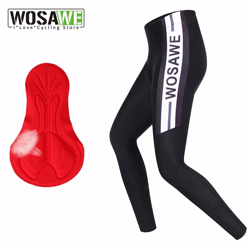 

WOSAWE Spring Summer Cycling Pants with 4D Gel Pad Men Women Cycling Tights MTB Bike Bicycle Downhill Padded Pants Long Riding