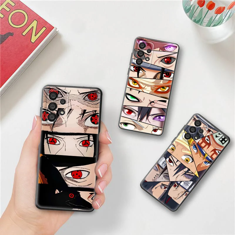 

Anime N-ARUTOS Eye Collection Phone Case For Samsung A73 A72 A71 A53 A52 A51 A42 A33 A32 A23 A22 A21S A03 A02 Black Cover