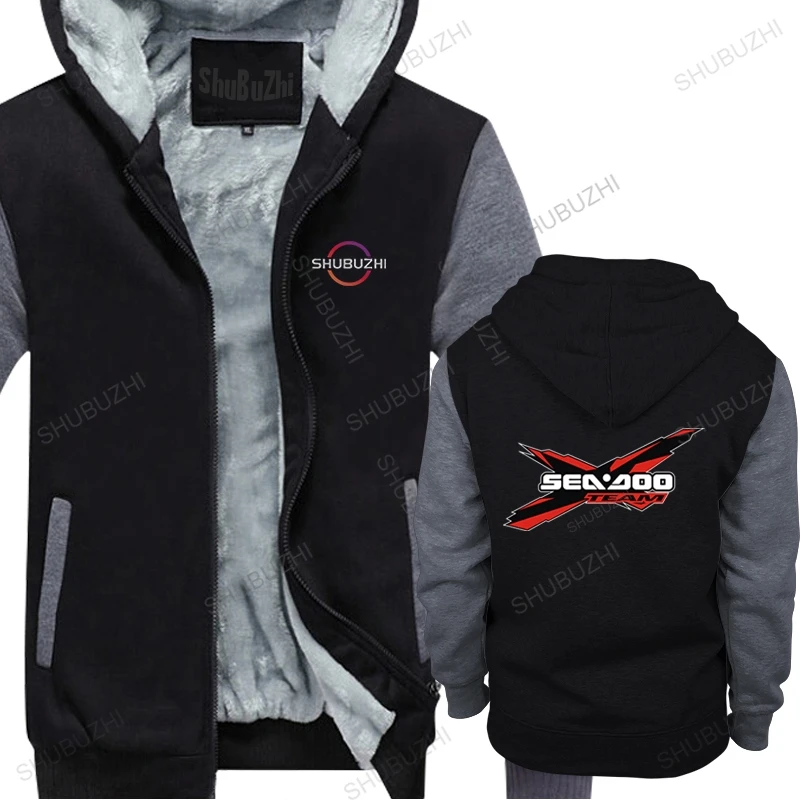 

new brand cotton man fleece hoody vintage winter jacket Seadoo Team Logo warm coat pullover mans shubuzhi hooded sweatshirt