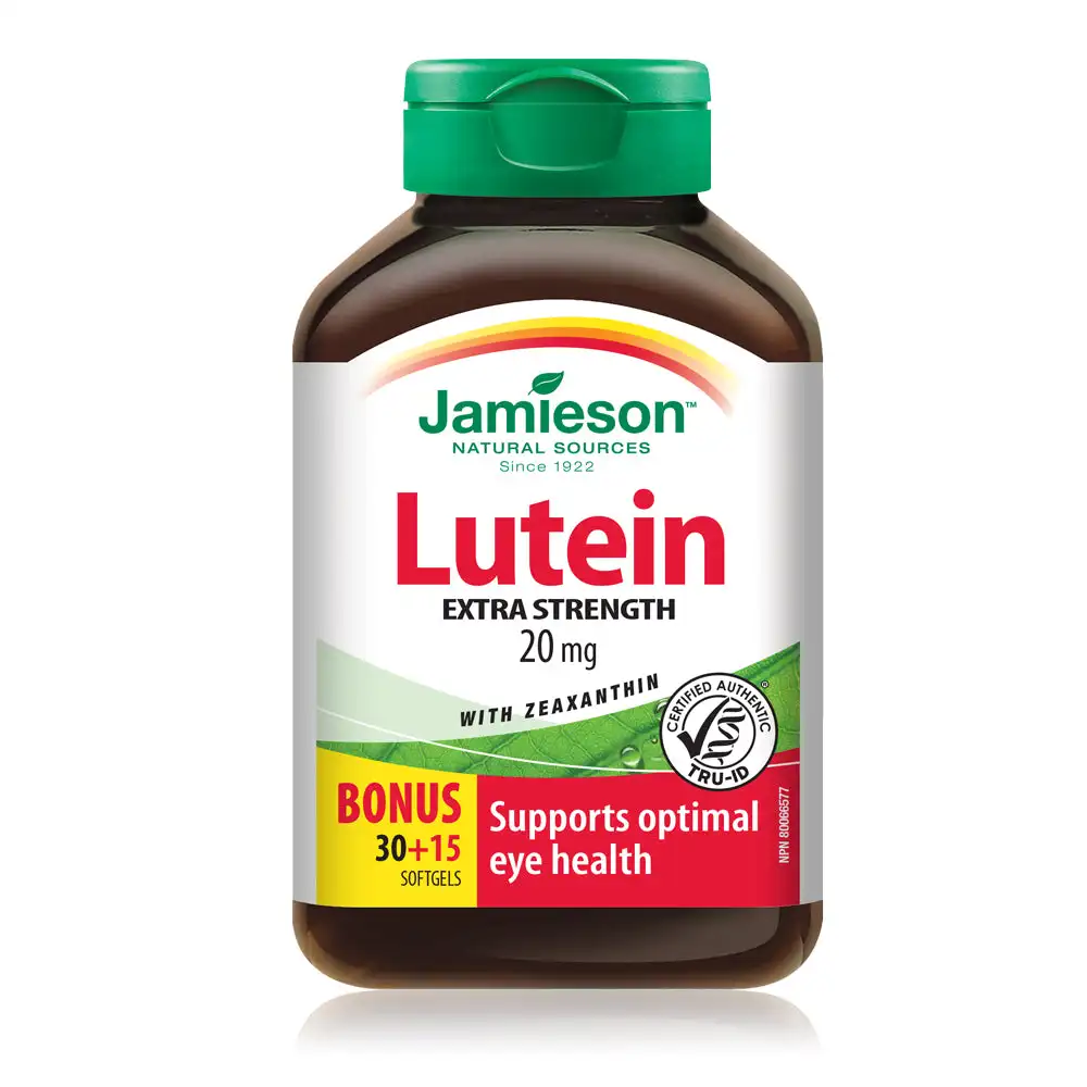 

Лютеин Экстра прочности Jamieson Canada 20 мг с Zeaxanthin, 45 мягких гелей