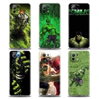 for xiaomi mi 10 11 11t pro lite 12x poco x3 f3 nfc case clear soft cover marvel hero hulk phone case for redmi 9 9a 10