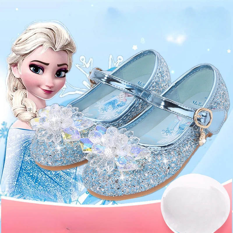 

Новинка милые детские туфли принцессы с мультяшным принтом «Холодное сердце» для девочек креативные кавайные мягкие Нескользящие туфли с кристаллами в подарок