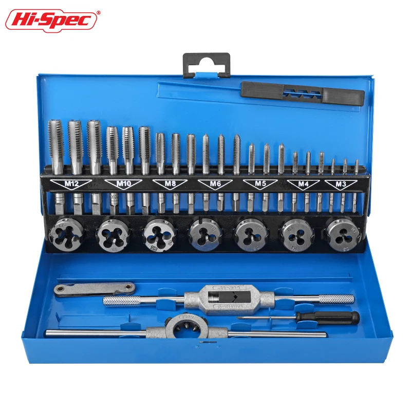 Hi Spec 40 шт. набор метрических метчиков и штампов стандартные метрические внешние