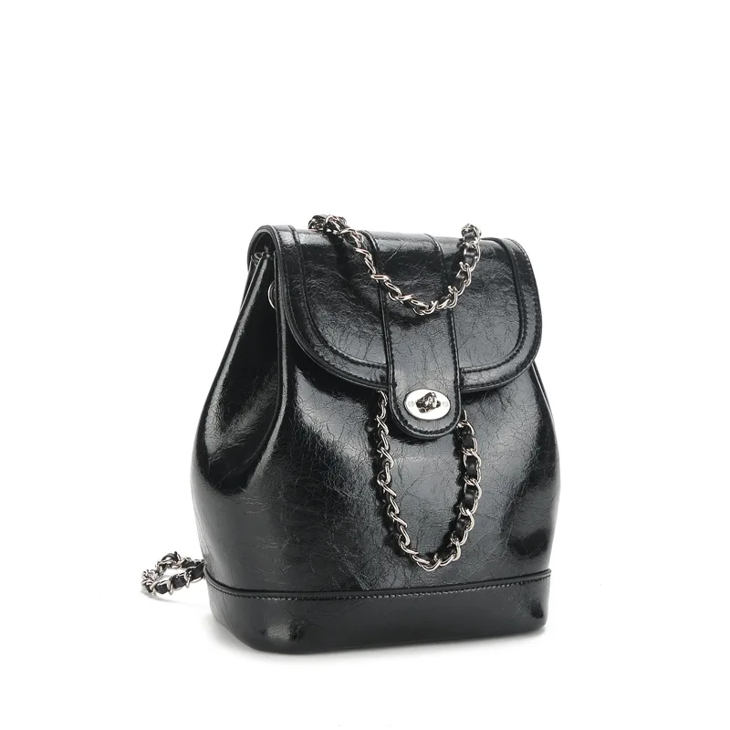 

Корейский легкий небольшой приятный рюкзак из натуральной воловьей кожи премиум-класса с цепочкой