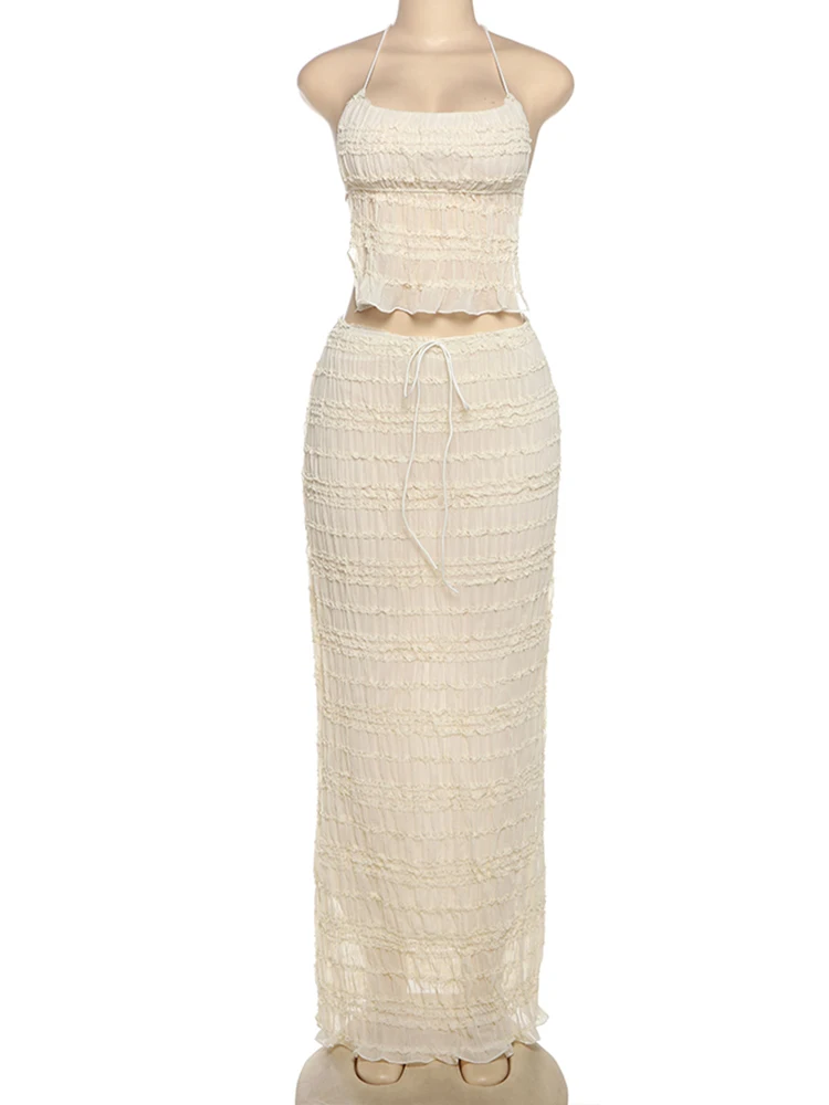 Insglas прозрачный сетчатый топ и юбка