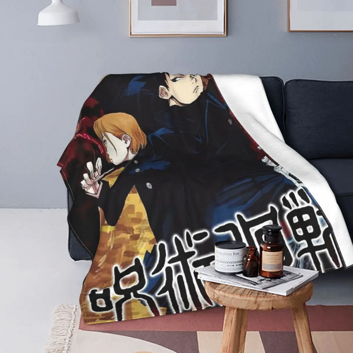 

Jujutsu Kaisen Anime Blankets Gojo Satoru Itadori Yuuji Flannel Throw Blanket Bedding Couch Ultra-Soft Warm Bedsprea