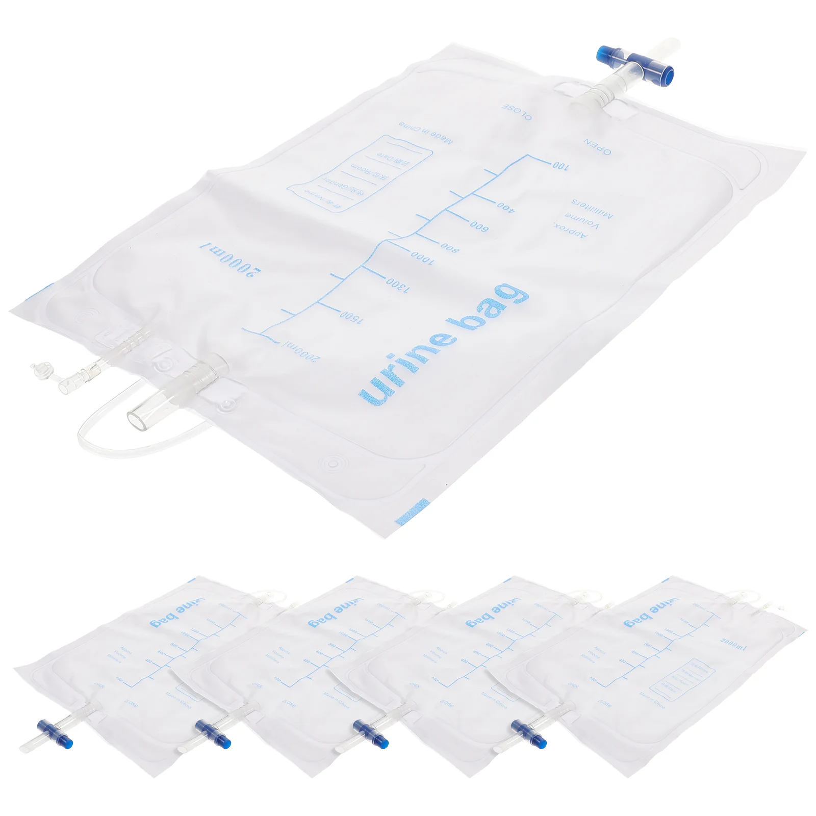 

5Pcs Urinary Incontinence Anti-reflux Chamber Catheter Leg Bag Urinary Drainage Bag for Indoor Disabled Patients