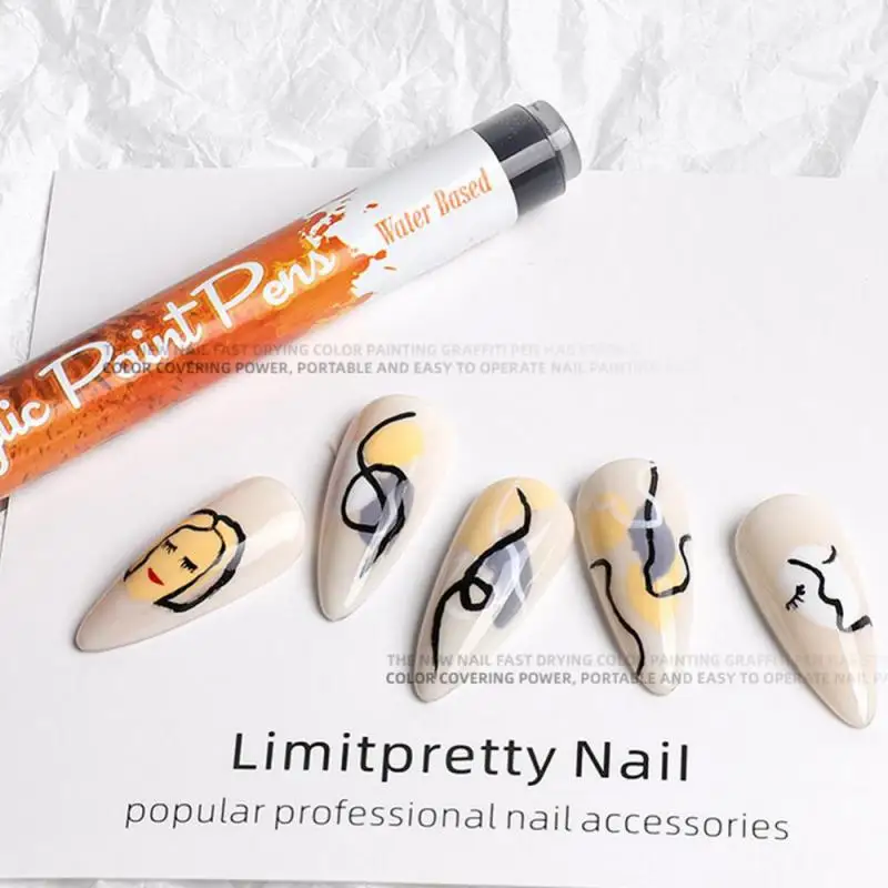 

Nail Art Brush Pattern Phototherapy Gel Pen Propylene Pigment Graffiti Black And White Gradient Brush Painting Dotting Manicure