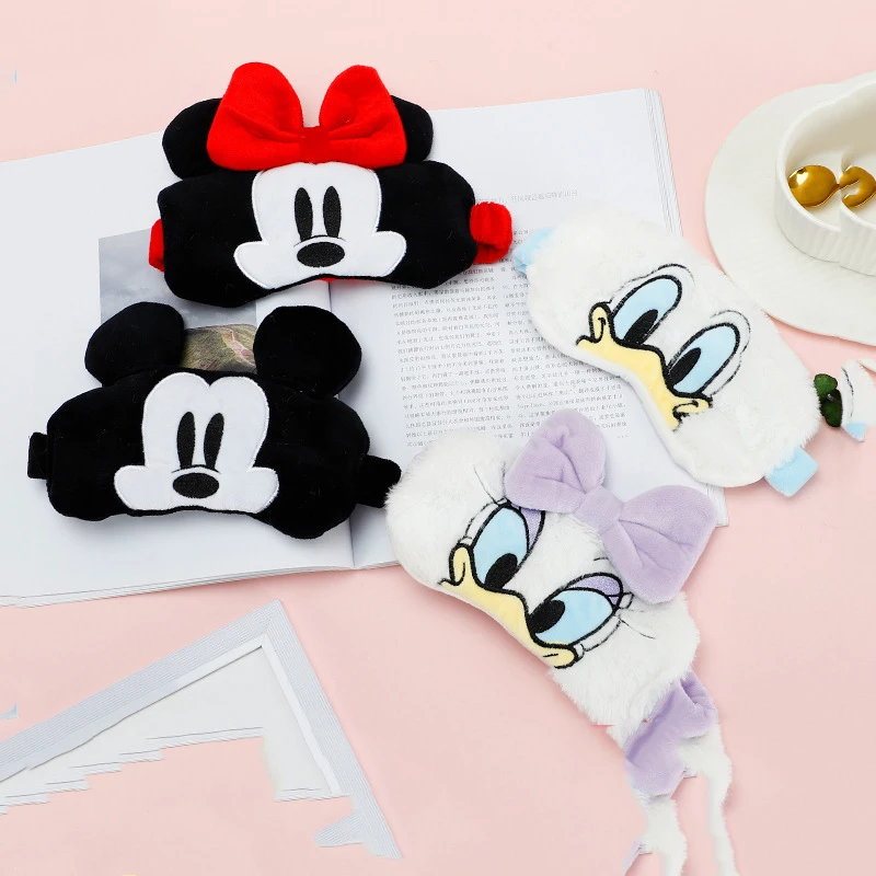 

Anime Disney Mickey Mouse Blindfold Soft Plush Sleep Eye Mask Minnie Figure Eye Mask Plush Doll Sleep Mask Help Sleep Plush Mask