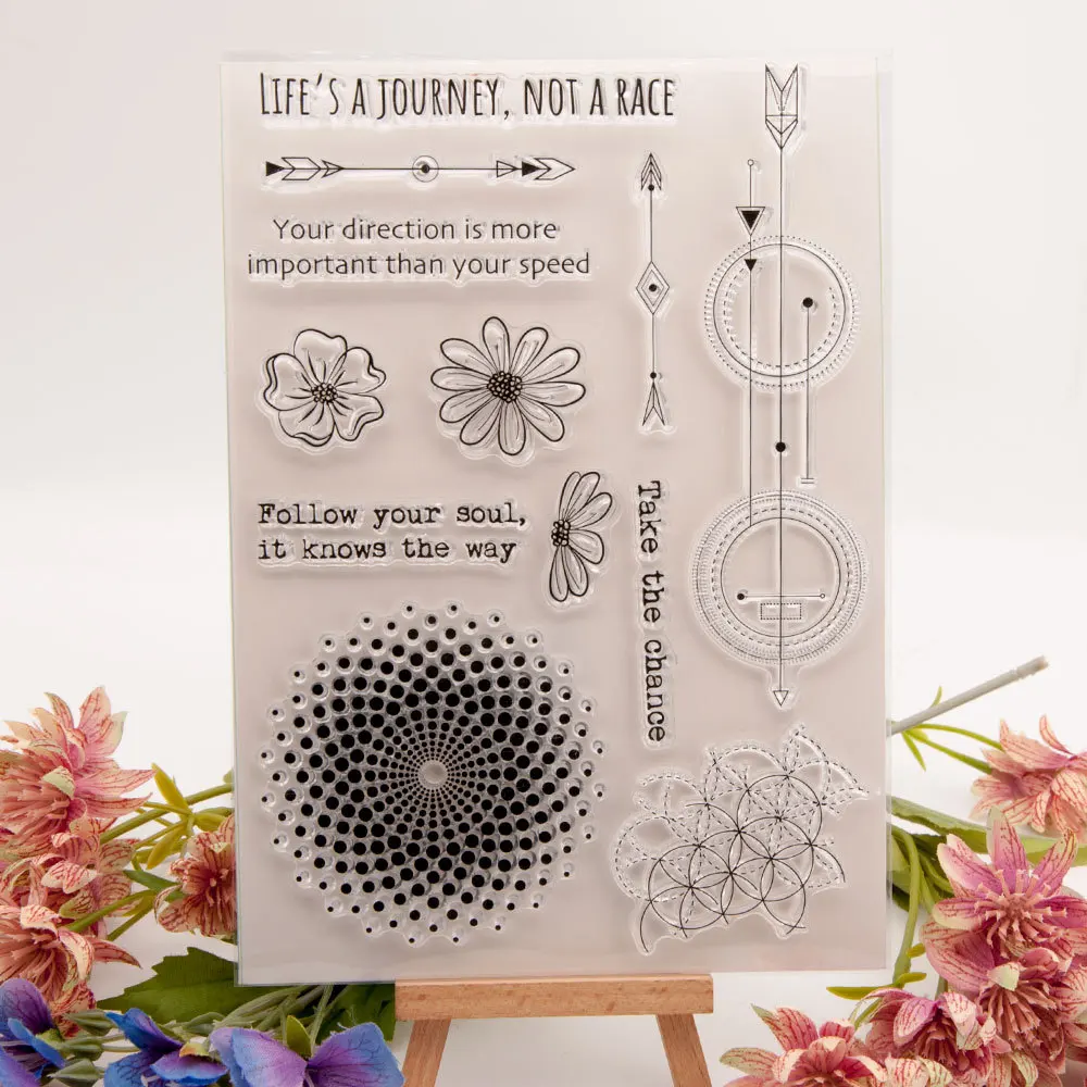 

Life is a journey not a race words Rubber Clear Stamp for Card Making Decoration and Scrampbooking