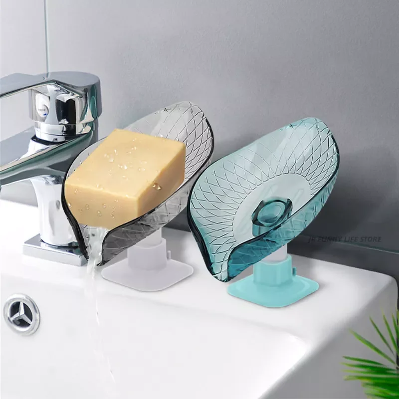 

2022New Shape Soap Dish For Bathroom Shower Suction cup Soap Holder Imitation jade material Sponge Drain Rack Bathroom Accessori