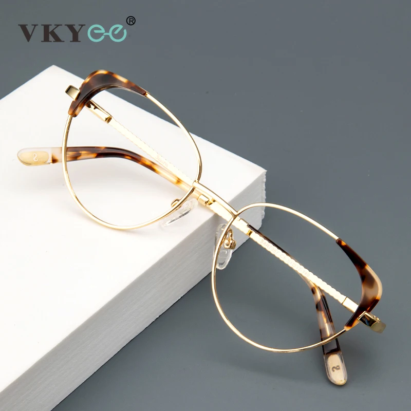 Женские очки для чтения VICKY кошачий глаз в металлической оправе из ацетата при