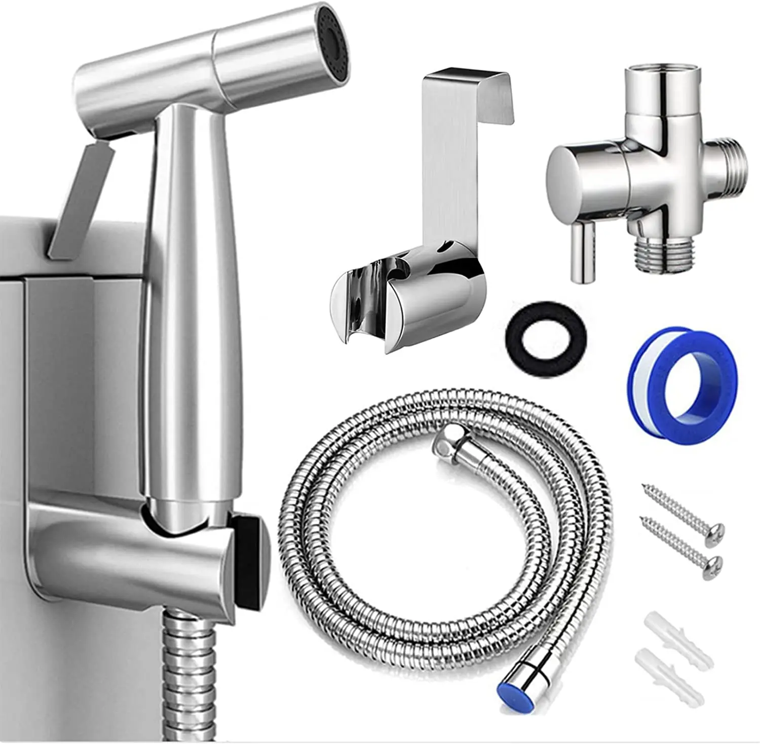 

Bidet Sprayer for Toilet, Handheld Cloth Diaper Sprayer,Bathroom Jet Sprayer Kit Spray Attachment with Hose Great Water Pressure