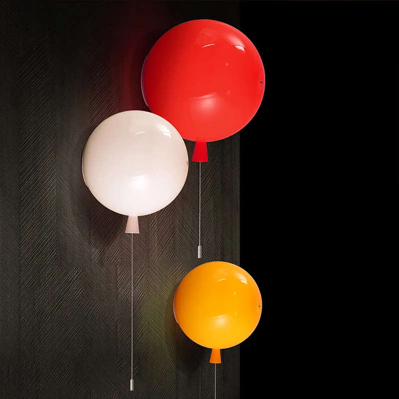 

Modern Colorful Balloon Wall Lamp LED Creative Pull Switch Bedroom Bedside Lamp Corridor Stairway Wall Lamp