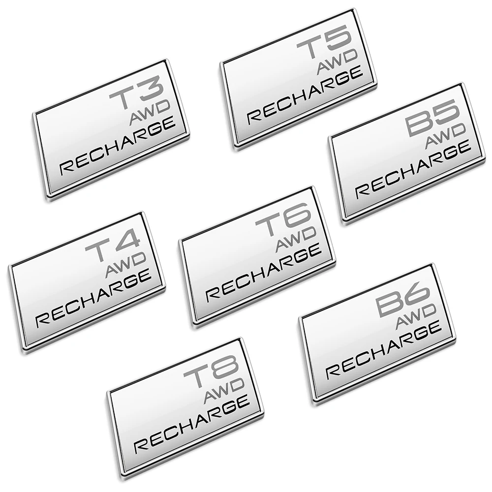 

for Volvo RECHARGE Badge Sticker Volvo AWD T3 T4 T5 T6 T8 B5 B6 XC60 XC90 XC70 XC40 V90 S60 S80 S90 V40 V60 Volvo Trunk Sticker