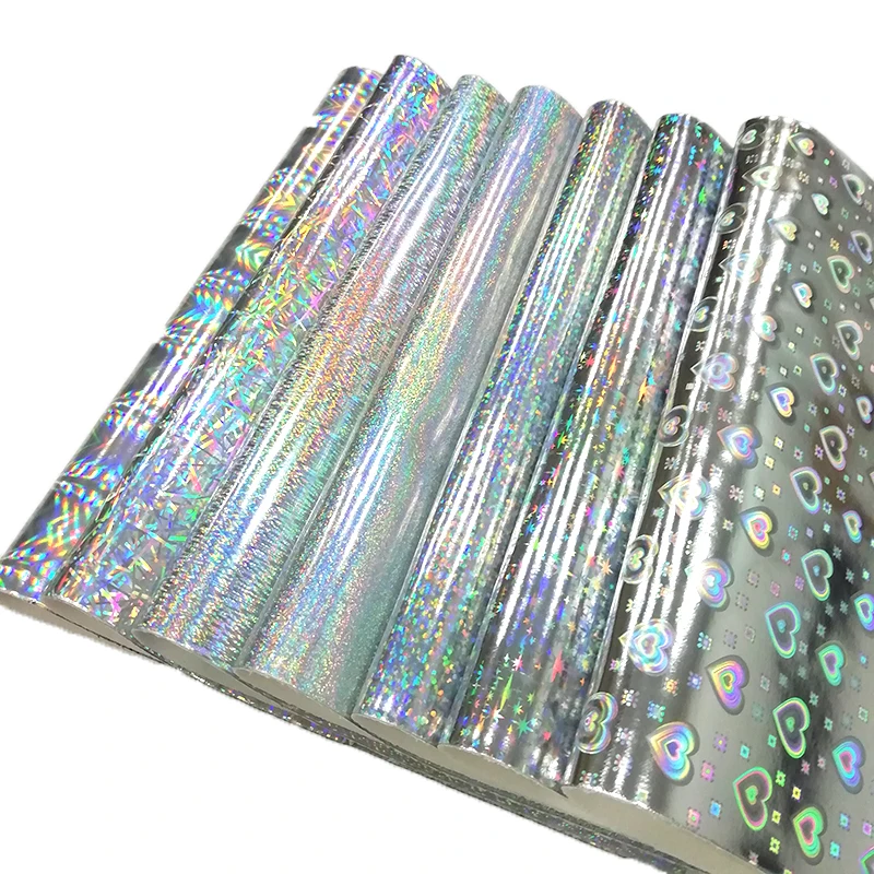 

46x135cm Silver Mirror Metallic Laser Printed PU Faux Leather Fabric Sheet for Making Shoe Upper/Bag/Clothing/DIY Accessories