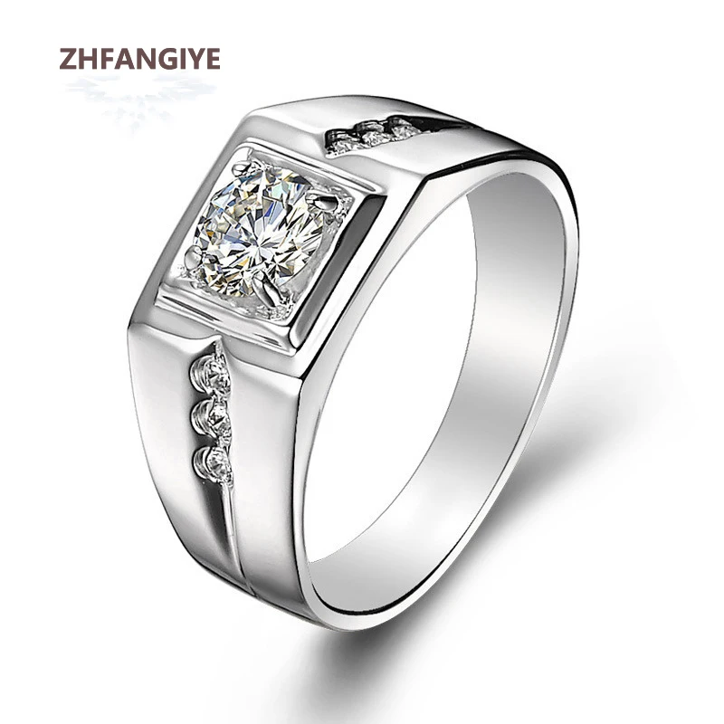 

Fashion Men Ring 925 Silver Jewelry with Zircon Gemstone Hand Accessories Open Finger Rings for Women Wedding Party Bridal Gift