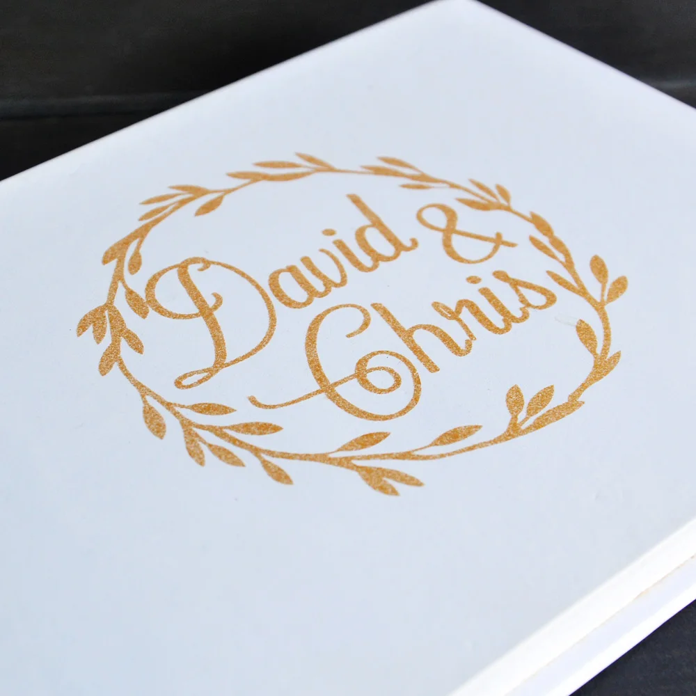 Libro de invitados de boda personalizado, diario de boda, libro de visitas de hoja dorada, regalo de aniversario, regalo de boda