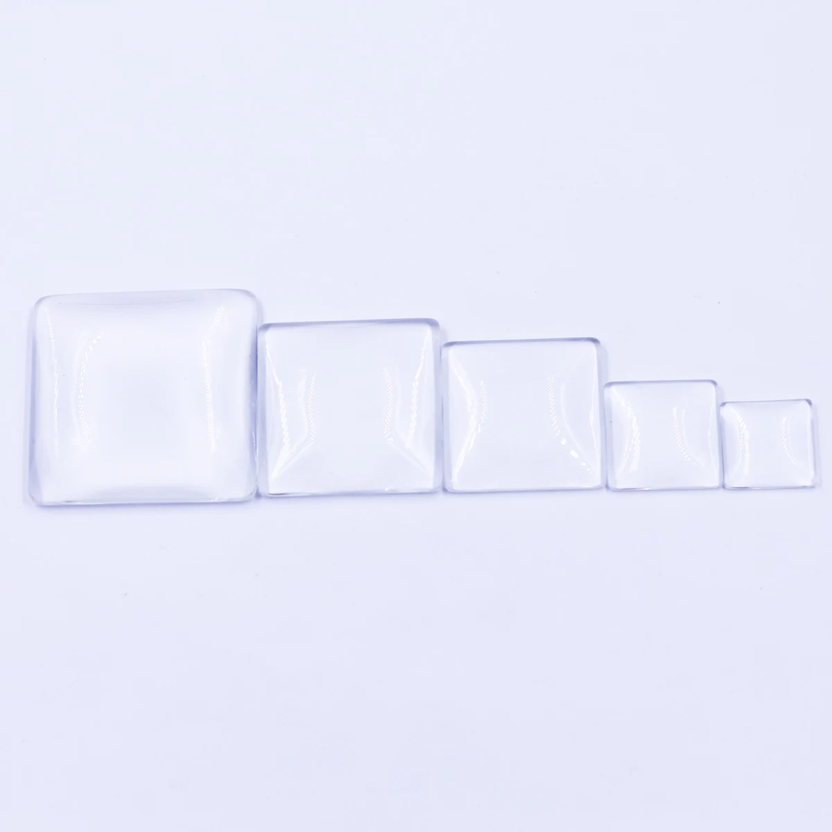 50Pcs Square Glass Dome Seals Cabochons Flat Back Clear High Quality For Fashion Jewelry Crafts DIY Accessories 20mm-40mm