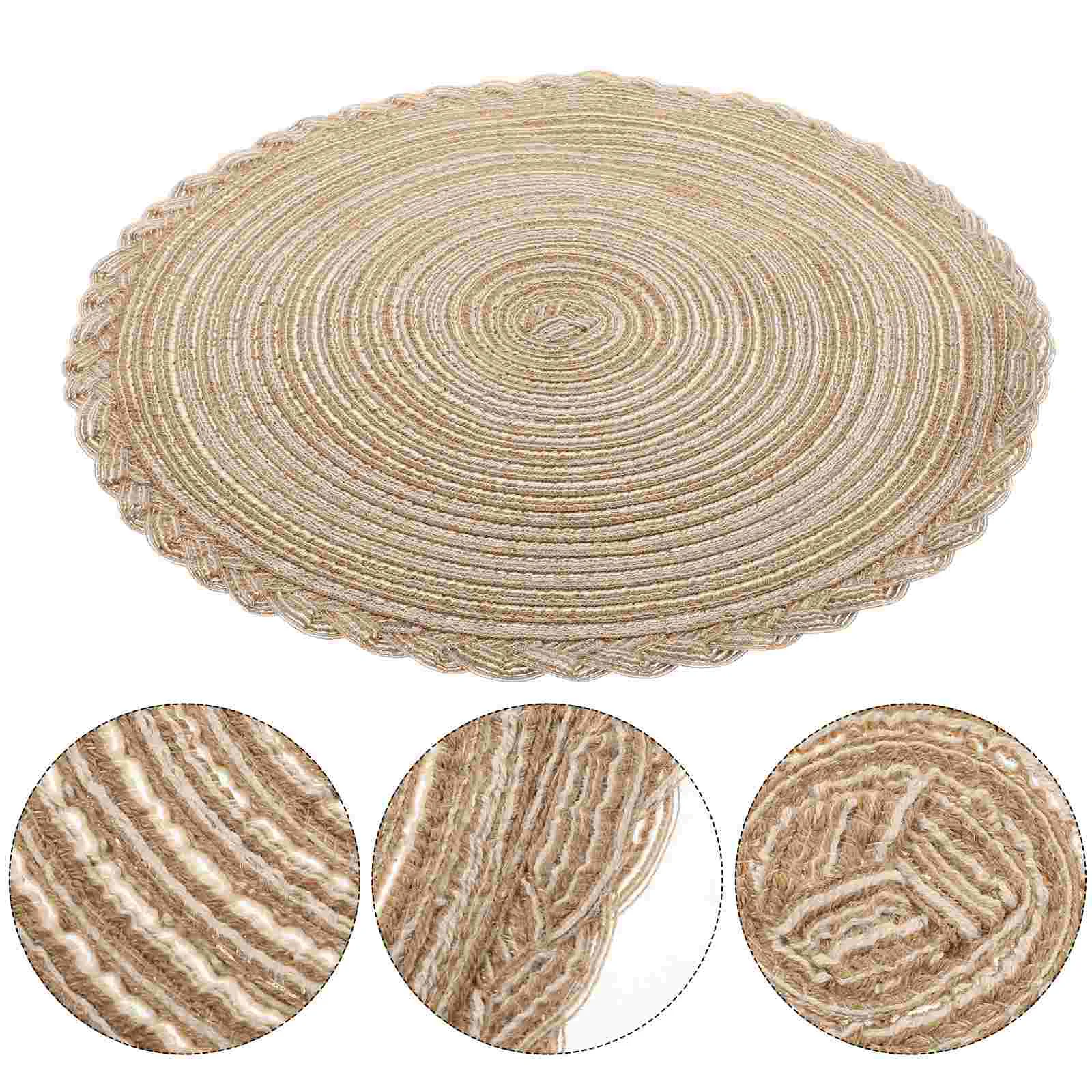 

Mat Placemat Table Cup Heat Mats Round Hot Dining Coaster Decorative Resistant Pads Place Pot Proofdish Coasters Woven Drinkspad