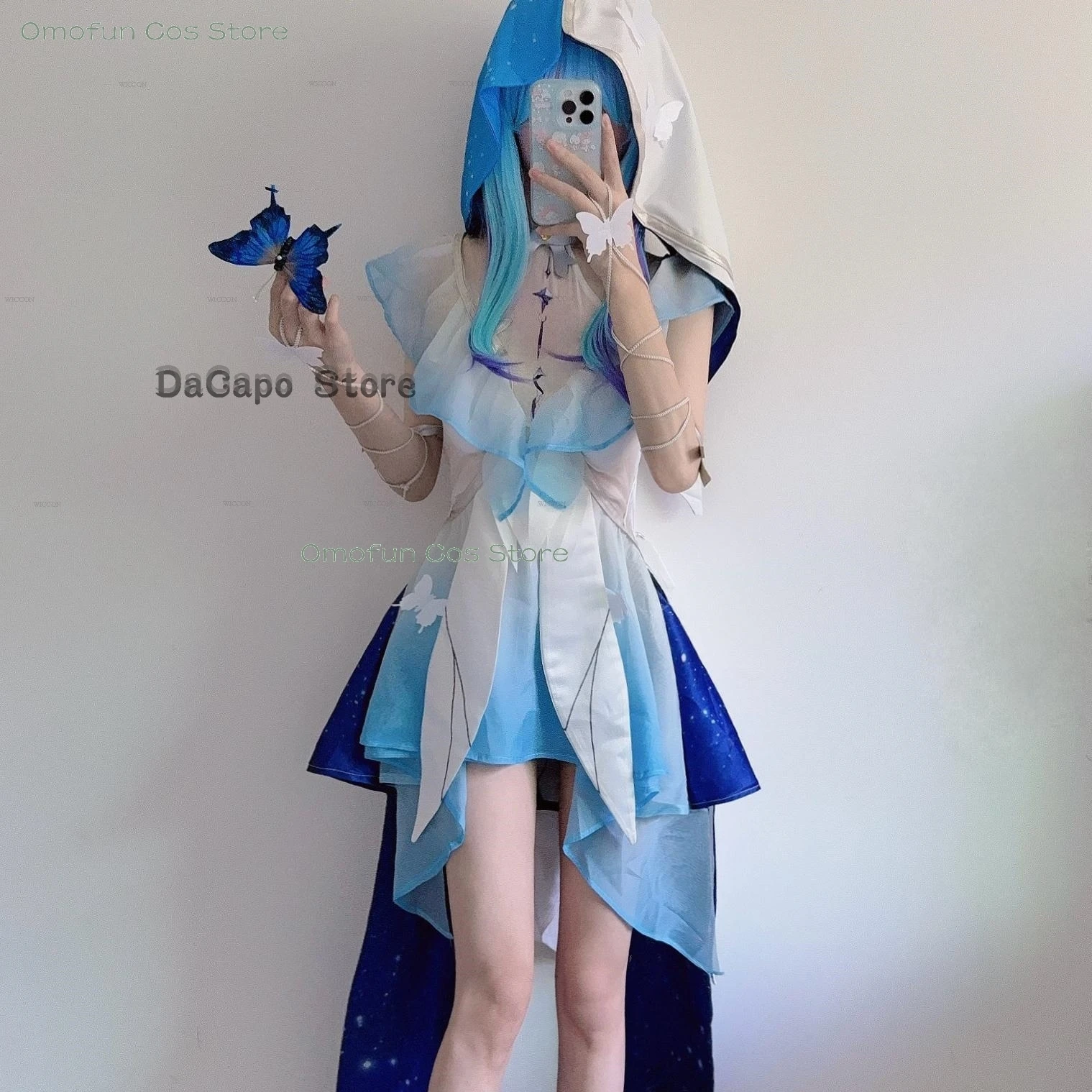 The Shorekeeper Cosplay Wuthering Waves Costume Eyelash Dress Uniform Women Game Suit Halloween Party Outfit Role Play