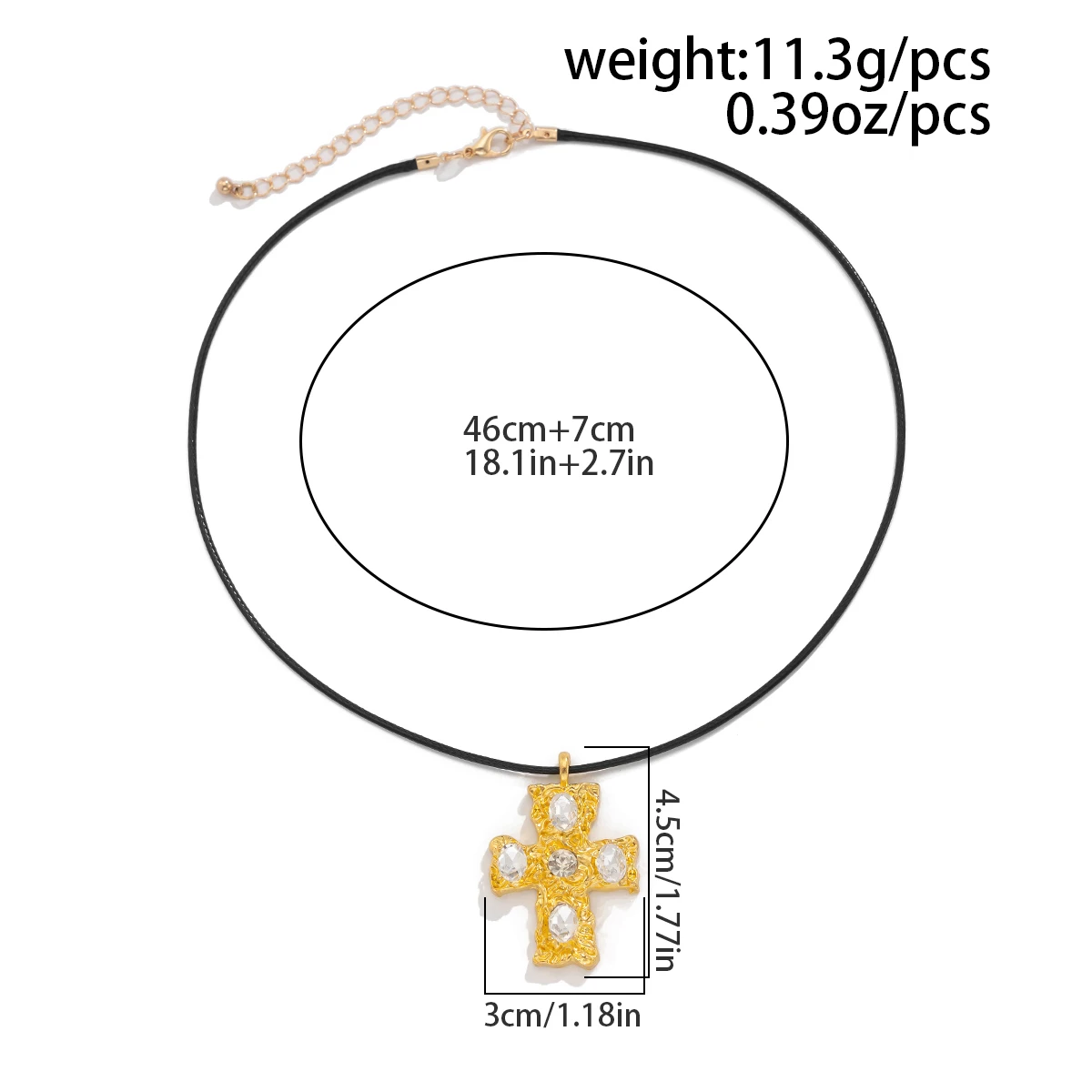 Salircon Винтажное Женское Ожерелье С Подвеской В Виде Креста Черная Кожа Вощеная