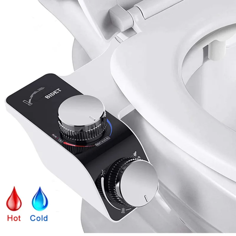 

Биде с функцией горячей и холодной воды, ультратонкое сиденье для унитаза, двойное сопло, регулируемый неэлектрический распылитель для бид...