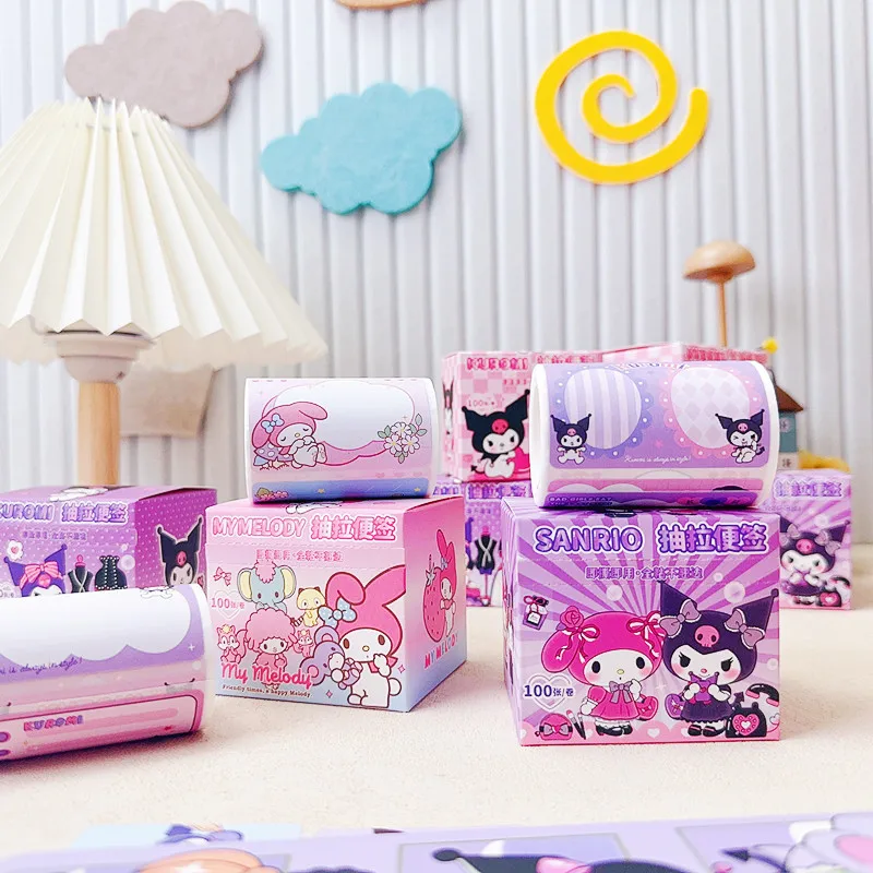 Sanrio Kuromi выдвижной блокнот липкая бумага прилипающая книжка регулируемая