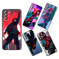 anime art marvel spider man for samsung galaxy s22 s21 s20 s10 s10e s9 s8 s7 pro ultra plus fe lite black cover funda phone case